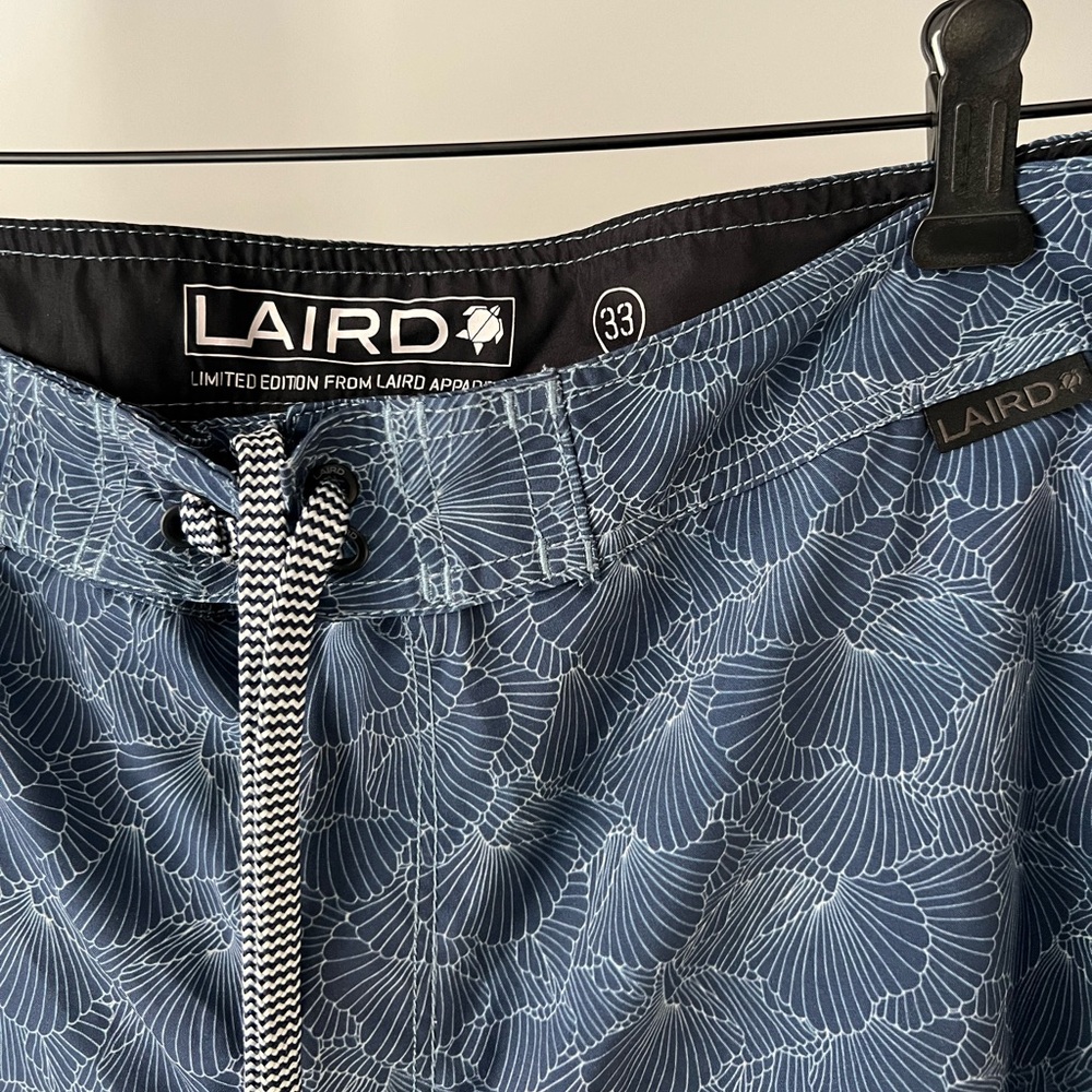 Men’s Swim Trunks Laird Hamilton Performo II Boardshorts Coral Print Navy 33 - Picture 4 of 7